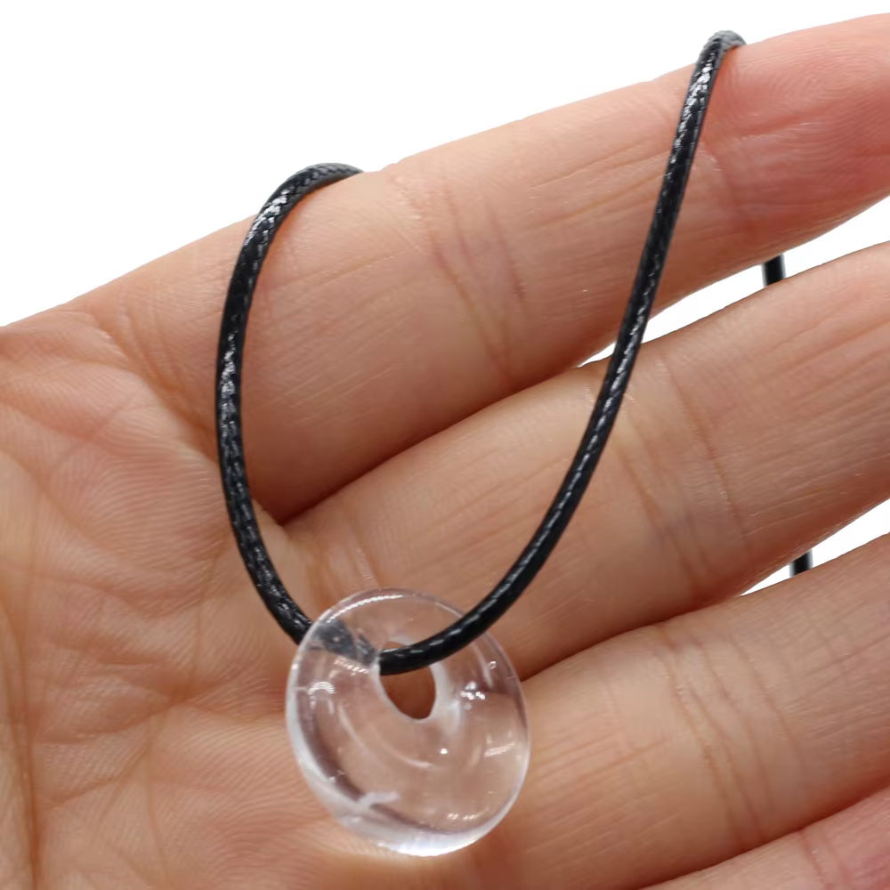 Collier en Quartz Rose pour hommes et femmes, pierre naturelle, grand trou, breloques, ras du cou, L