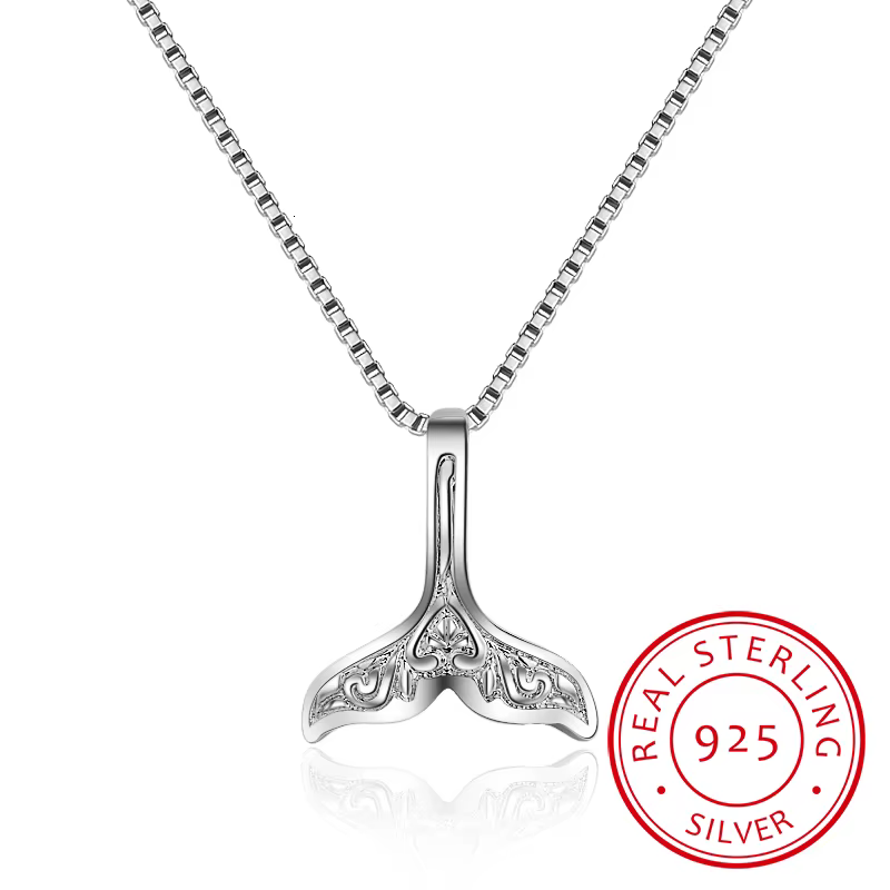 Gros bijoux de mariage 925 en argent Sterling queue de baleine poisson breloque nautique queue de si