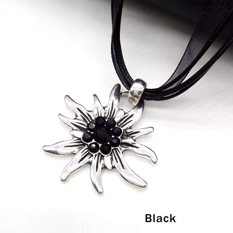 Collier avec pendentif en forme de fleur Edelweiss pour femme, bijou Vintage autrichien, vente en gr