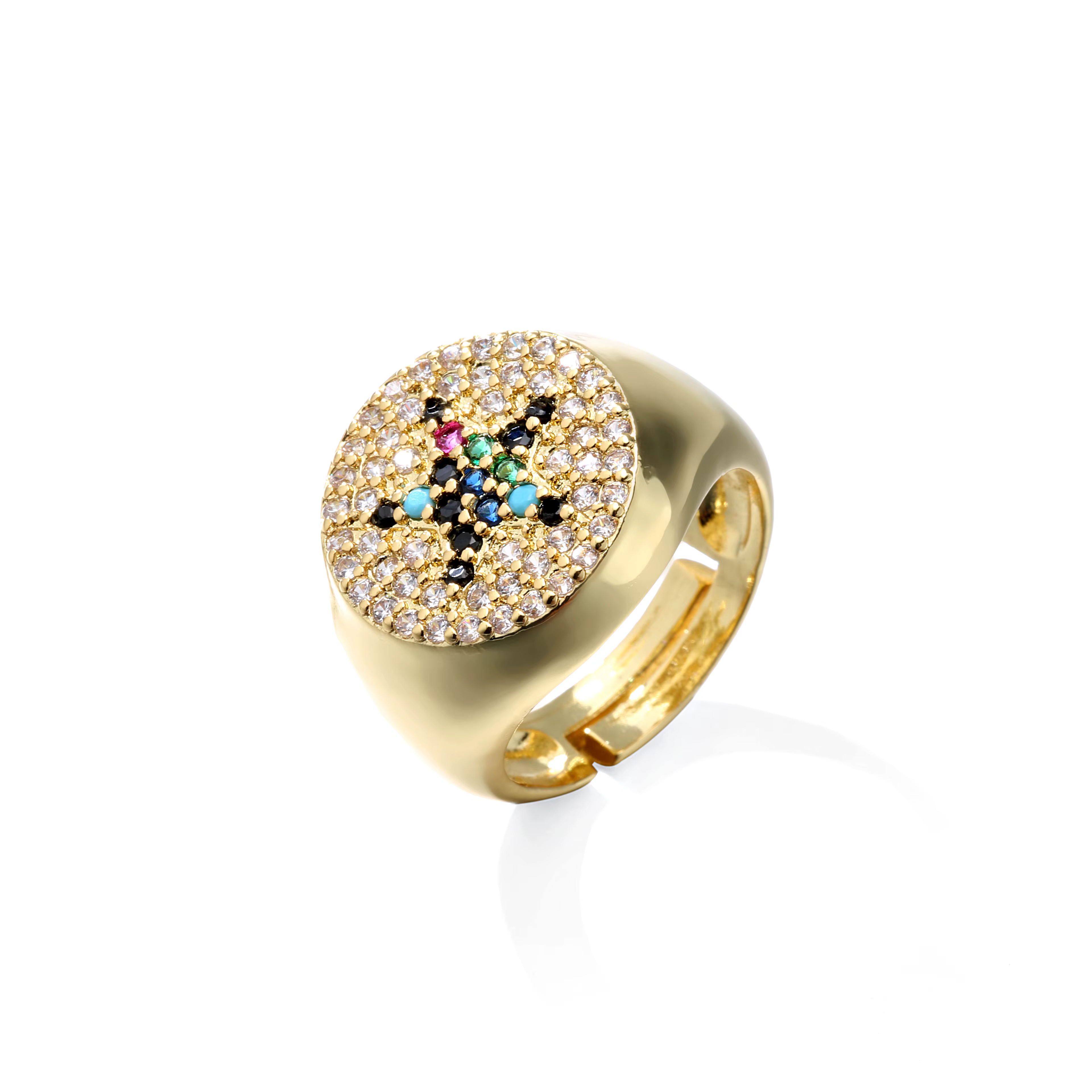 HECHENG, bagues Bague en cristal coloré pour femmes, couleur or, vente en gros, alliances, bijoux él