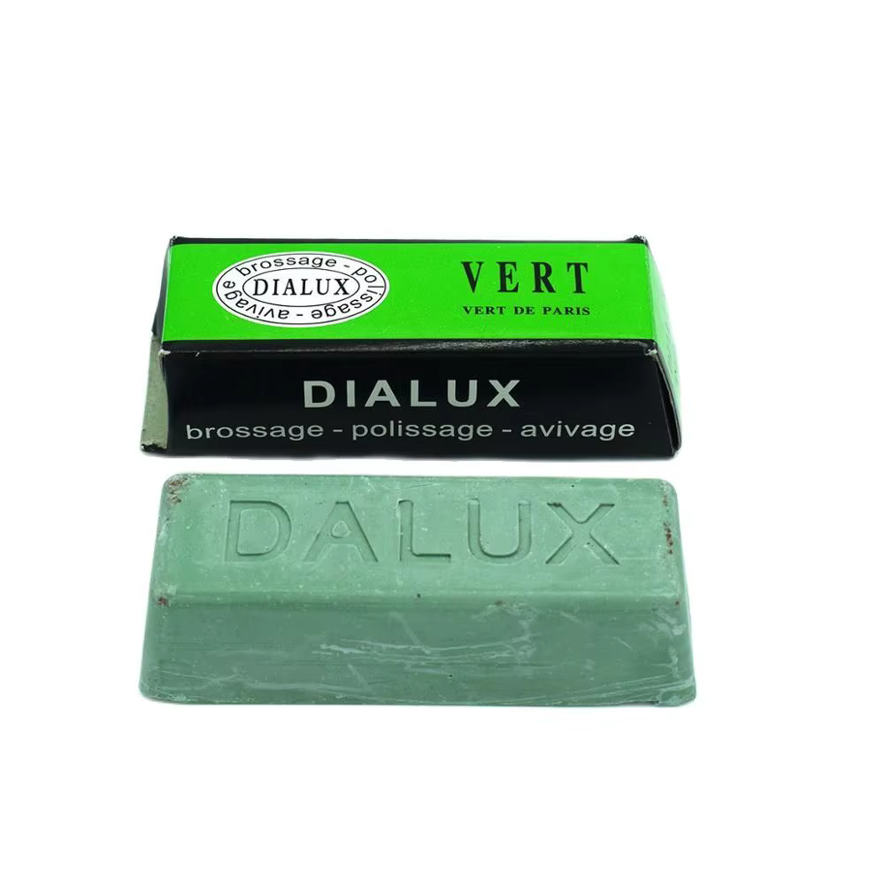 Composé de polissage Vert DIALUX pour bijoutiers, cire verte, or, argent, Rouge