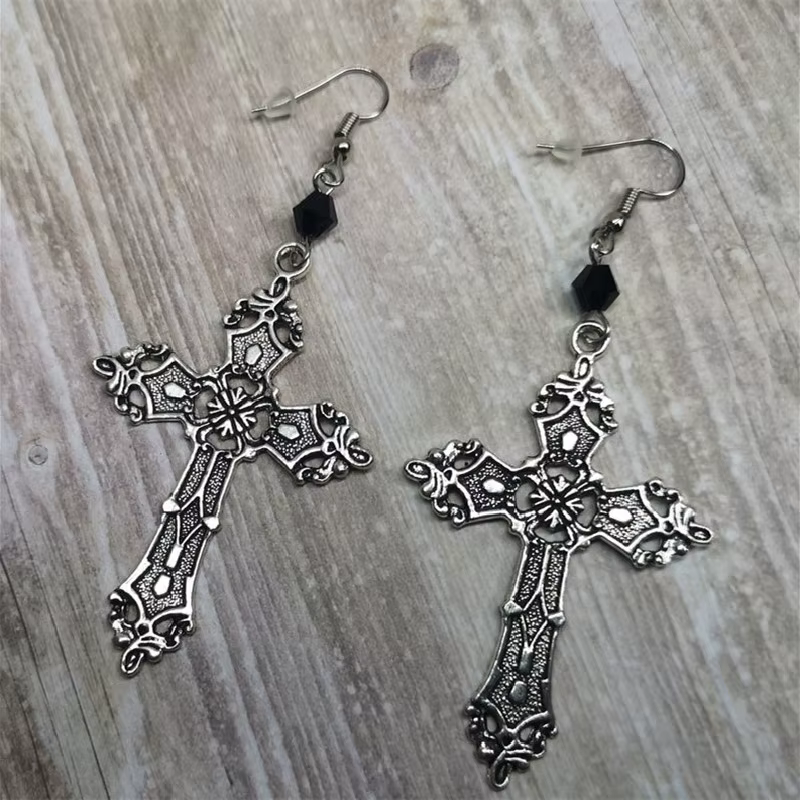Collier croix noire avec Rose rouge, bijoux gothiques à la mode, pendentif croix, cadeau romantique 