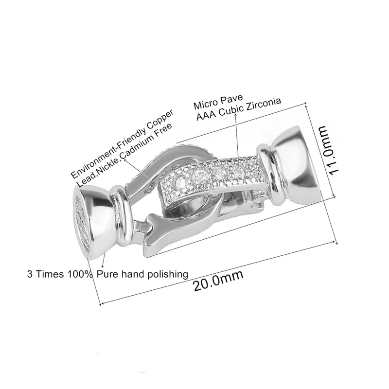 Fournitures de fabrication de bijoux en cuivre incrusté de strass AAA CZ, fermoirs ronds en forme de