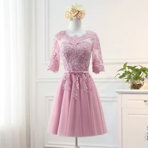 MNZ-120 # Robe de demoiselle d'honneur Gris Rose Champagne Bleu ciel Personnalisation gratuite Grand