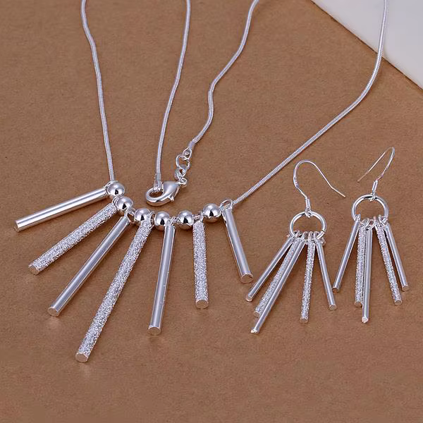 Ensemble de bijoux de style bohème pour mariage, collier, boucle d'oreille, pendentif cylindrique li