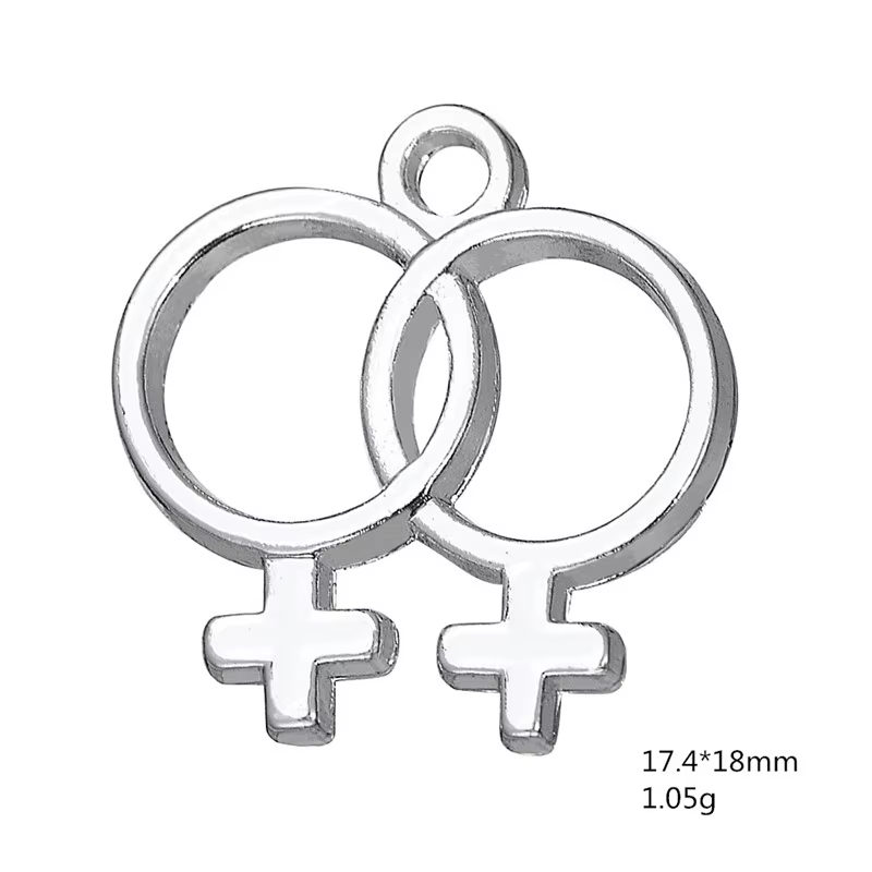 Skyrim-Breloques double venus pour lesbiennes, bijoux LGBT, collier bricolage, bracelet, boucle d'or
