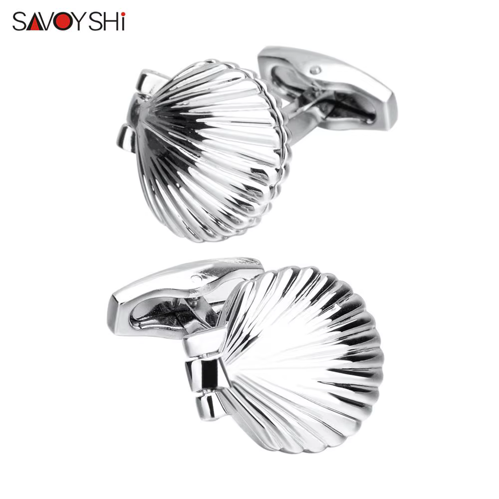 SAVOYSHI plus récent nouveauté boutons de manchette pour hommes chemises poignets couleur argent pal