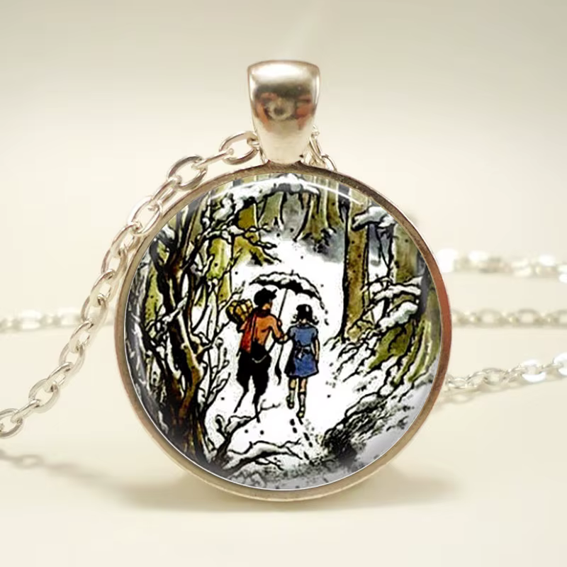 Collier Narnia bijoux Narnia portable Art rond dôme en verre Cabochon collier verre Cabochon collier