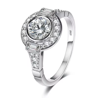 Bagues de mariage rondes et romantiques pour femmes amoureux, bijoux simples en argent S925 à la mod