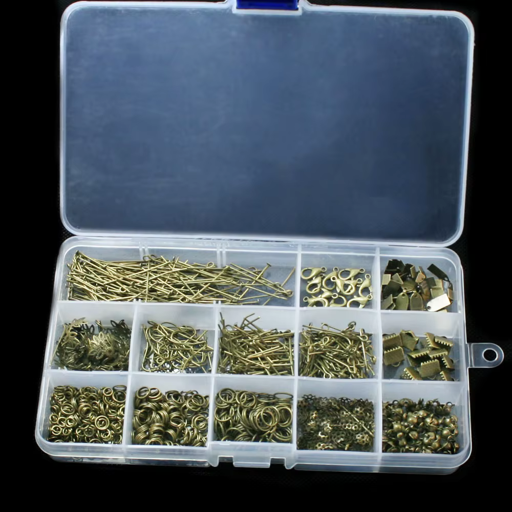 Kit de perles plaqué Bronze Antique, accessoires pour la fabrication de bijoux, casquette, anneaux d