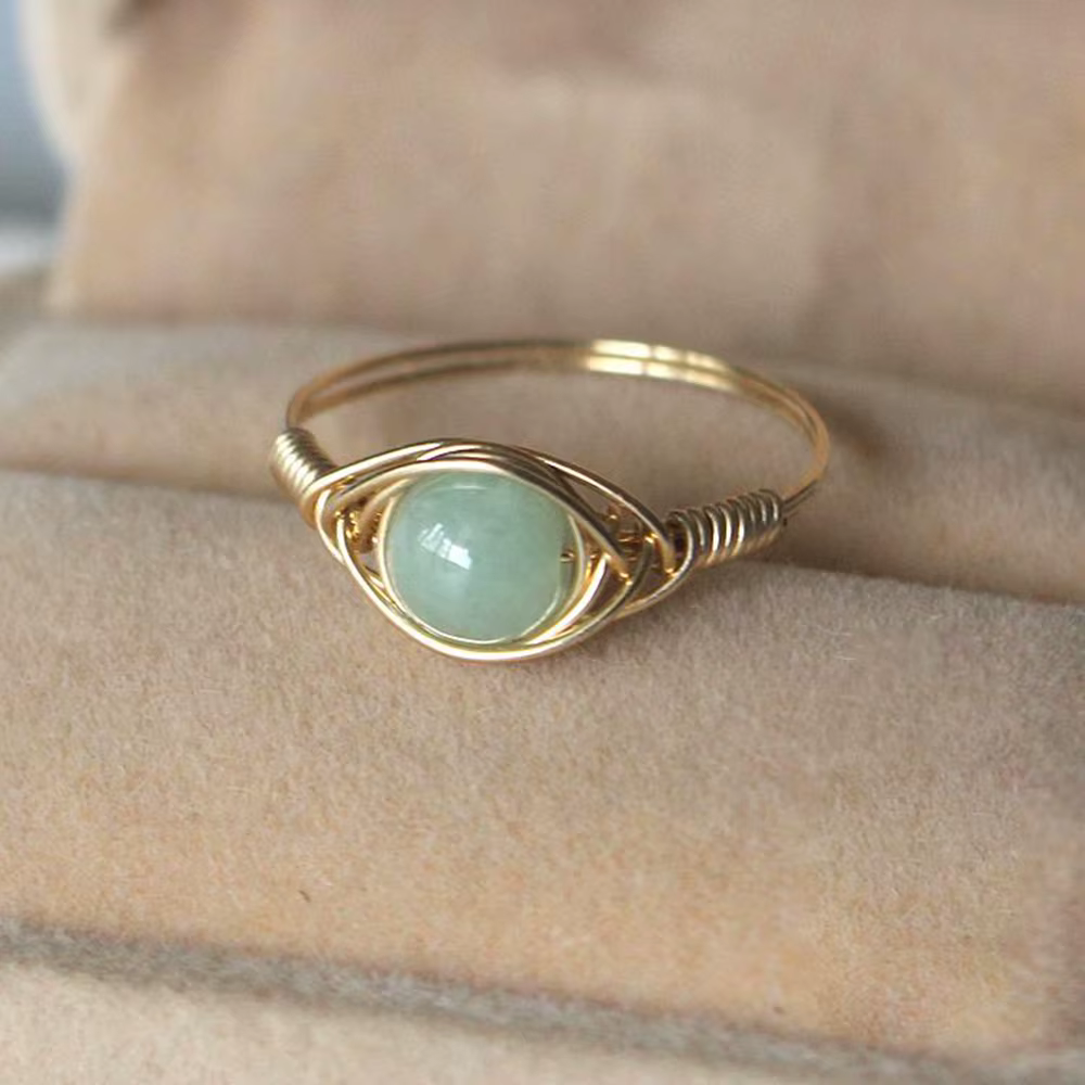 Bague de perles naturelles faites à la main pour femmes, or 14 carats rempli, cadeau d'anniversaire 