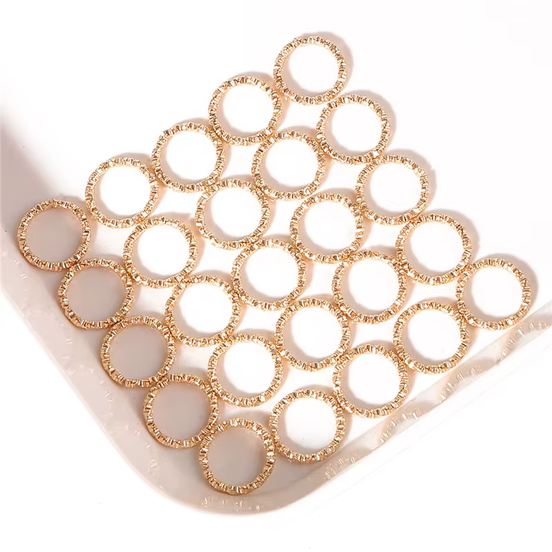 50 pcs 5/7/9/12/16mm Style coréen anneaux de saut rond mode torsadé cuivre anneaux ouverts pour bric