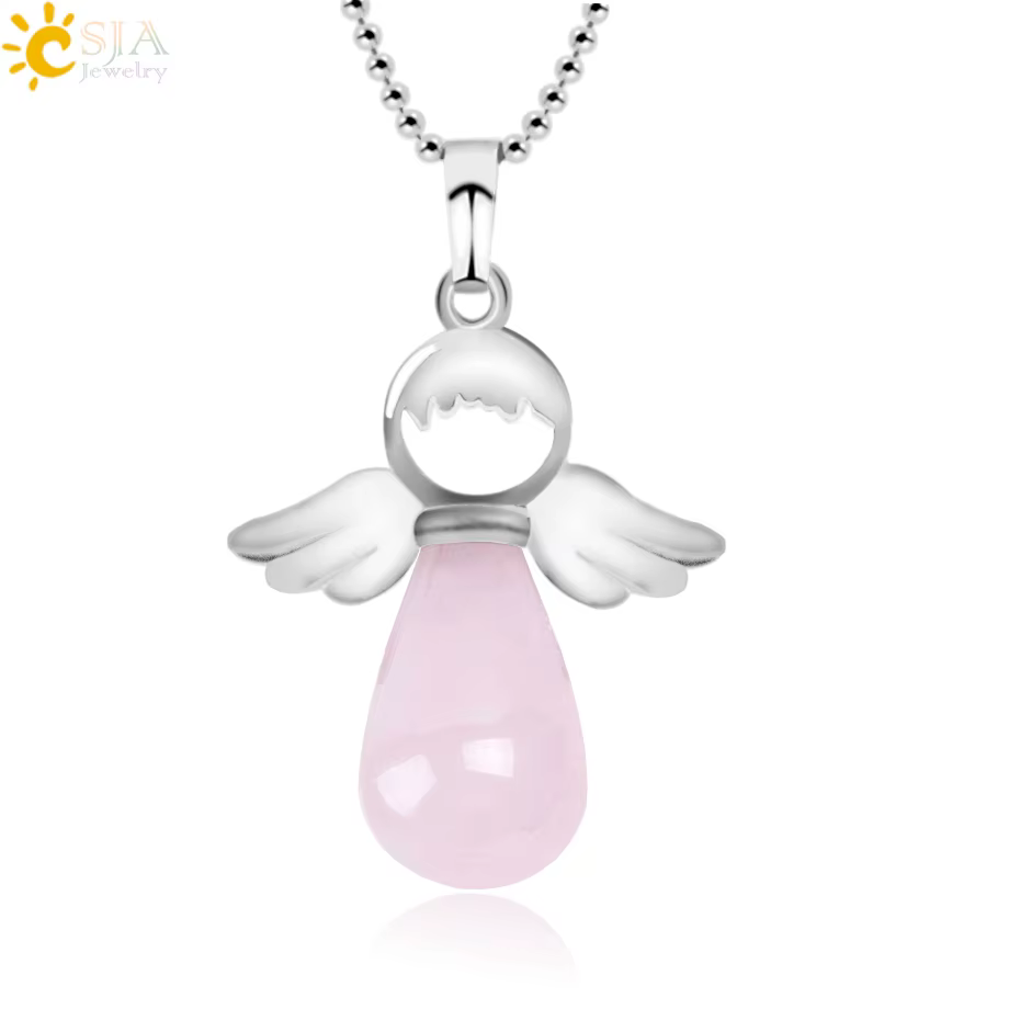 CSJA pendentif pierre naturelle pendentif ange pendentif en pierre naturelle Angel colliers en pierr