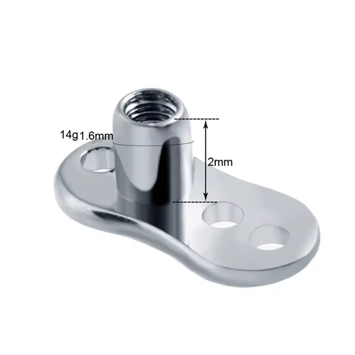 5 pièces/10 pièces/50 pièces, base d'ancrage dermique en titane, 14G, micro-perçage dermique, micro-