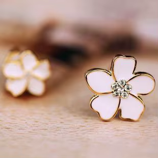 JIOFREE – boucles d'oreilles à Clip en émail en forme de fleur, Style coréen, sans Piercing, pour fi