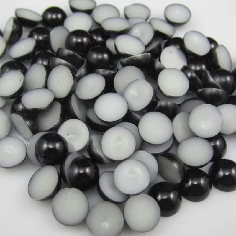 3/4/5/6/7/8/10mm 100-1000 pièces/sac ivoire/blanc multicolore ABS Imitation perle demi-rond Flatback