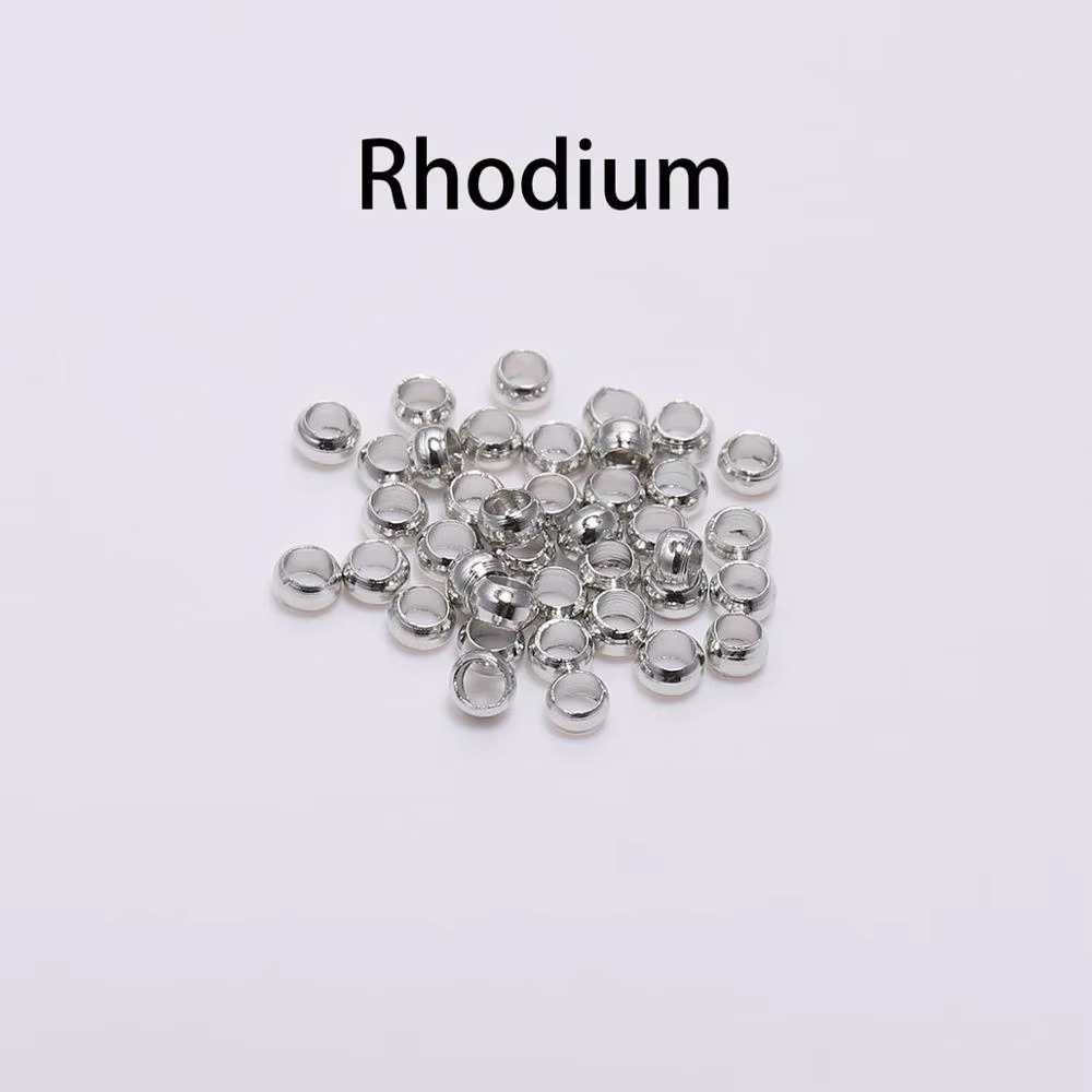 500 pcs/lot or argent cuivre boule sertissage fin perles Dia 1.5-3mm bouchon entretoise perles pour 