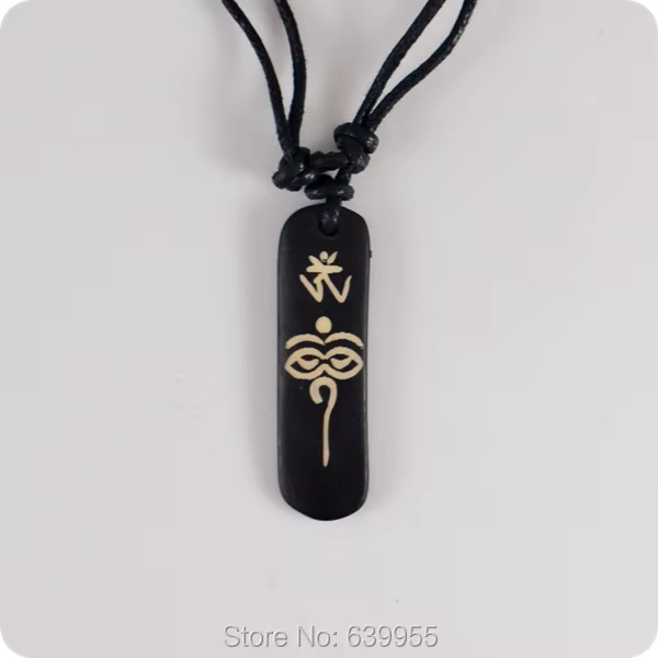 Collier pendentif en os de yak, œil de dieu, œil de ciel, amulette, cadeau porte-bonheur, Totem Trib