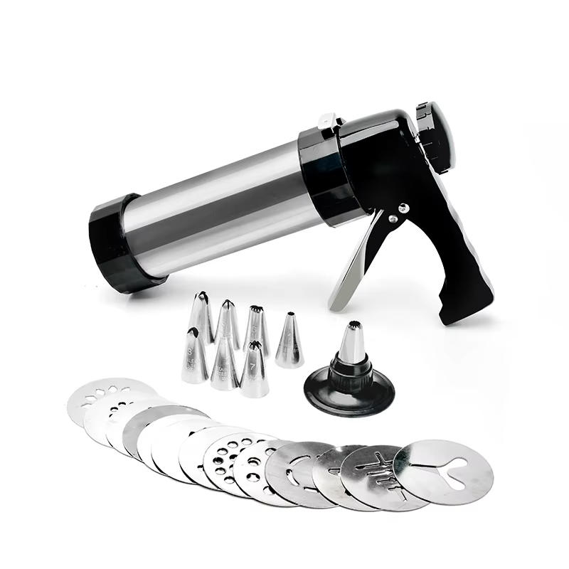 LMETJMA – Kit de presse à biscuits, ensembles de pistolets avec 13 moules de presse à biscuits et 8 