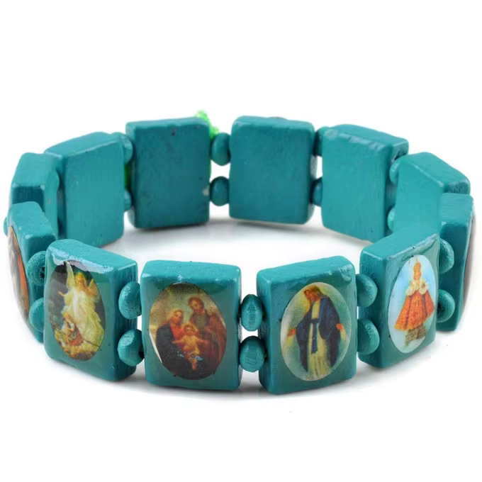 Saints jésus religieux bois icône catholique Bracelets unisexe mode bois Bracelet Paryer charme bijo