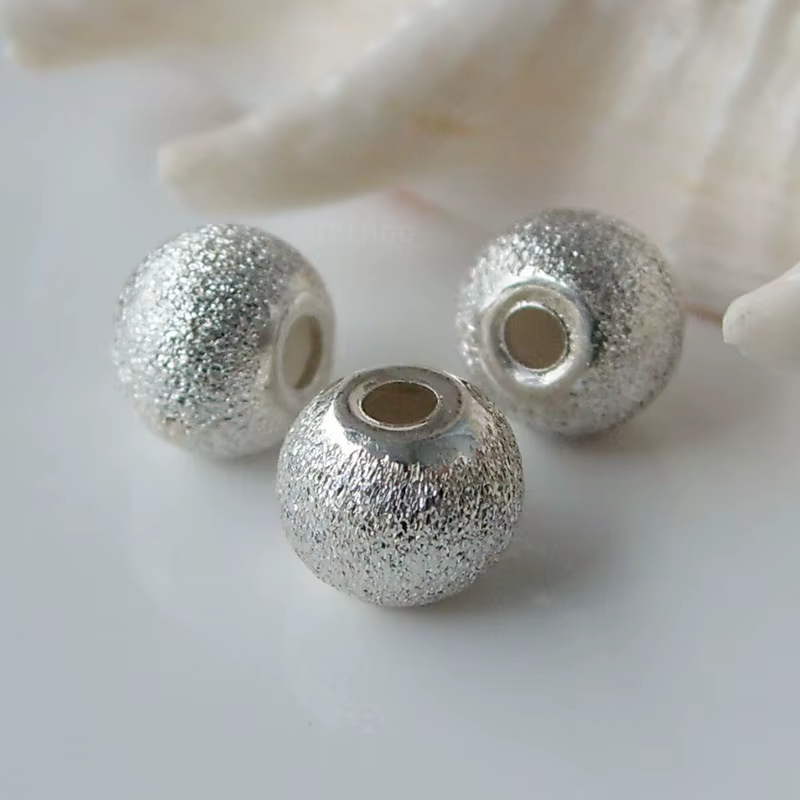 Perles rondes en argent sterling 925 massif avec bords plats, composants de bijoux, vente en gros