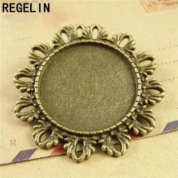 REGELIN-Base de broche en bronze antique, sertissage de pendentif de style romain, taille intérieure