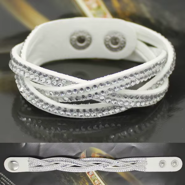 XQNI nouvelle mode Bracelet en cristal Bracelets en cuir Style européen réglable strass classique Br