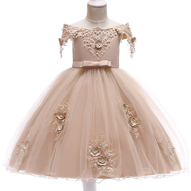 Robes de fête de première communion pour filles, robe de demoiselle d'honneur d'été pour mariages, c