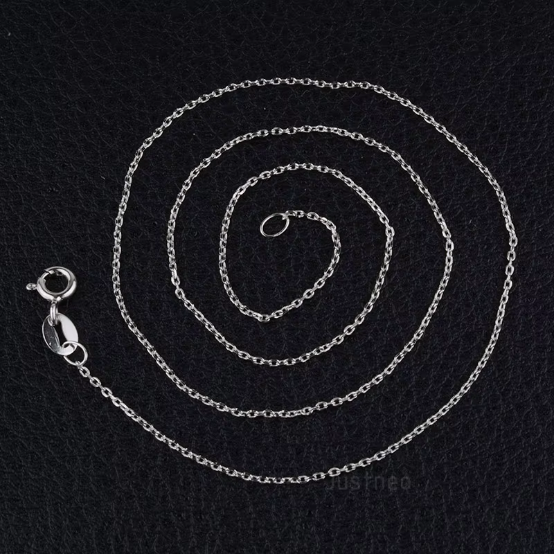 JustNeo – collier chaîne de câble ovale en argent sterling 925 massif, avec plaque en rhodium, bijou
