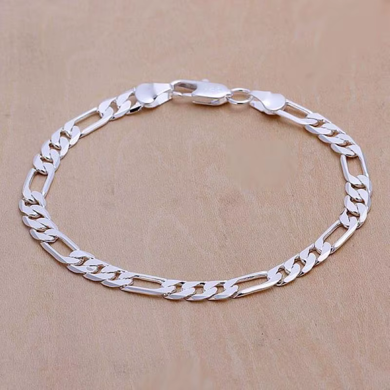Bracelet plaqué argent, bijoux de mariage pour mariée, chaîne à maillons à la mode pour Couple, qual