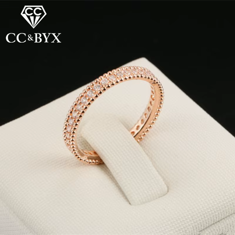 Bague CC pour femmes, bijoux à la mode, classique, couleur or Rose, accessoires de fête de mariée, d