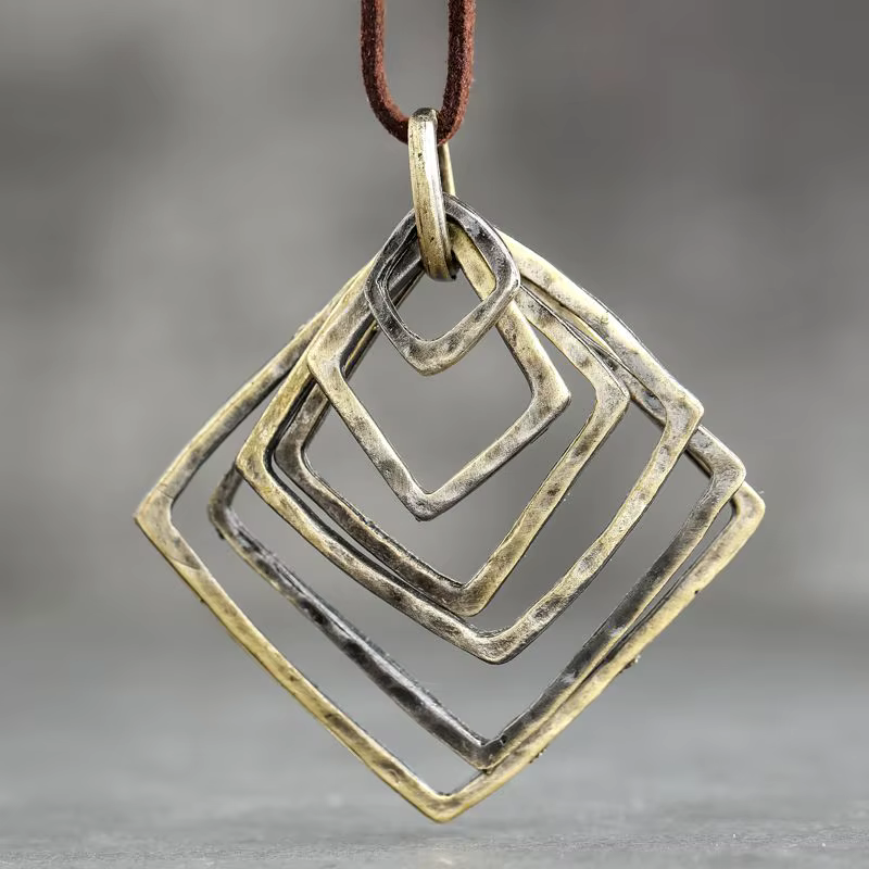 Collier pendentifs pour femmes, bijoux longs chaînes marron gothiques, ras du cou Vintage en alliage