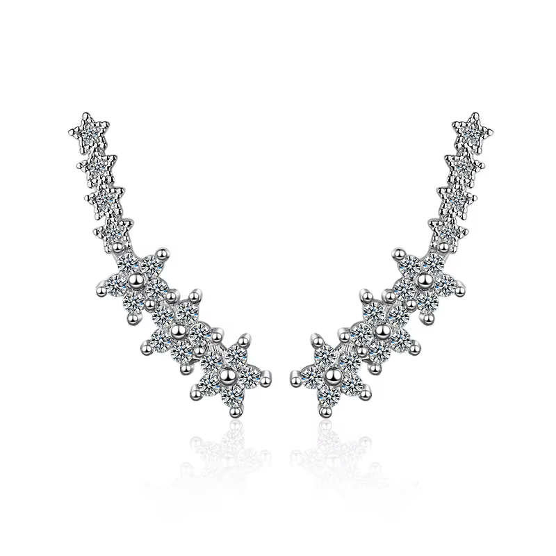 Bling Aaa-Boucles d'oreilles longues manchette d'oreille en argent regardé 925 pour femme, cadeau de