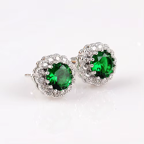 Nouveauté boucles d'oreilles pour femmes mode argent bijoux boucle d'oreille avec des pierres rubis 