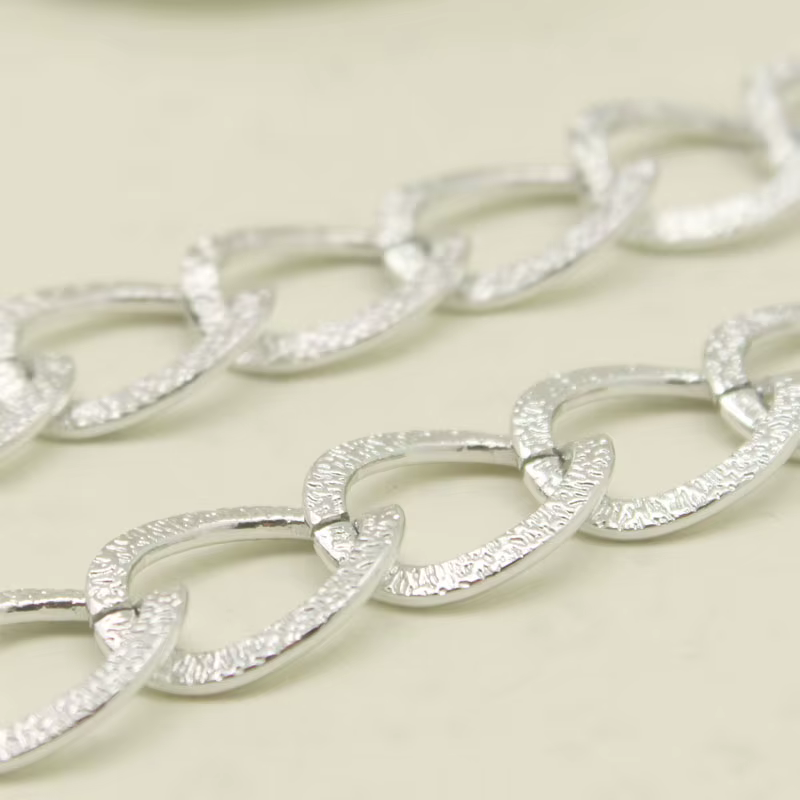 Chaîne de collier en aluminium et métal argenté A420, 3 mètres, 15x20x2.7mm, accessoires de bricolag