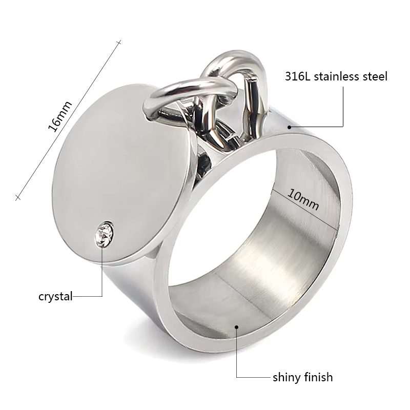 Bague classique pour hommes et femmes, couleur argent, strass, bijoux de mariage pour femmes et homm