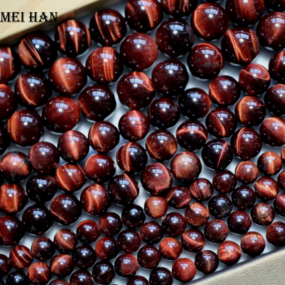 Oeil de tigre rouge naturel A +, perles en pierre de 4mm, 6mm, 8mm, pour la fabrication de bijoux, d