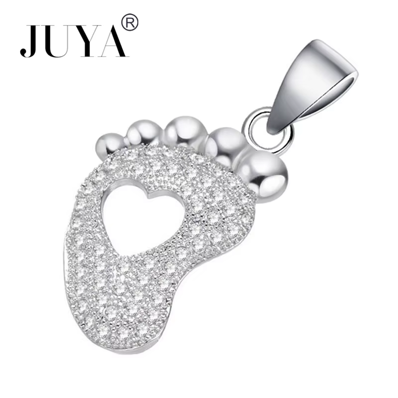 JUYA – breloques de pied de bébé en zircone cubique, pendentifs de vélo, résultats de bijoux faits à