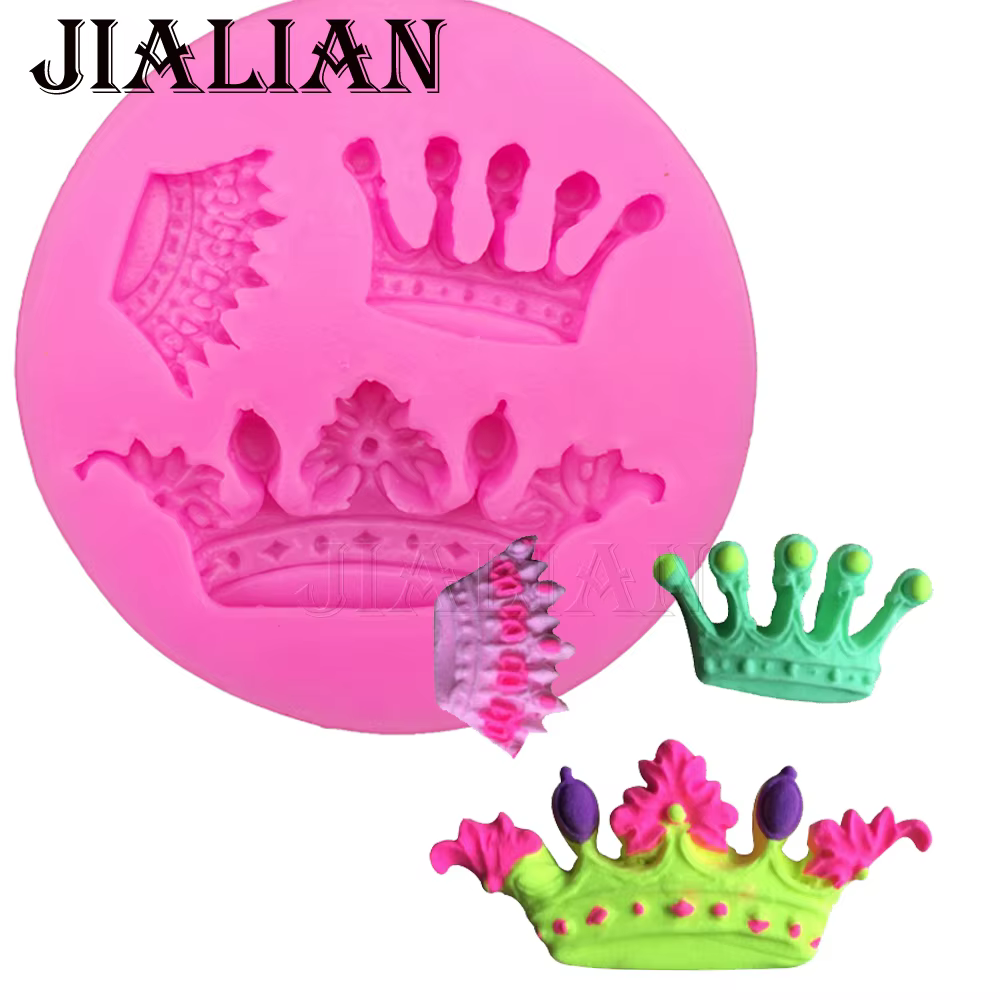 Mini couronne 3D pour gâteau de mariage, outils de décoration, DIY, moule en silicone pour fondant, 