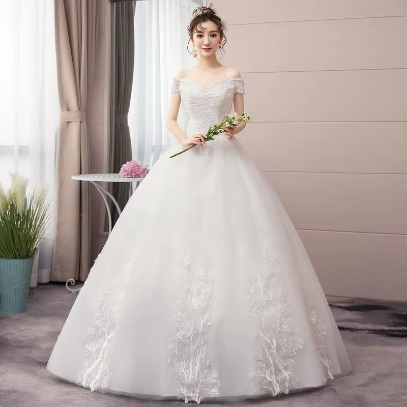Robes De mariée Sexy, col en v, robe De bal à lacets, épaules dénudées, princesse élégante, personna