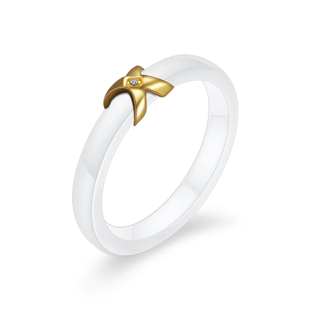 Bague de transfert en céramique noire et blanche, bague de couple en diamant simple de 22MM pour fem