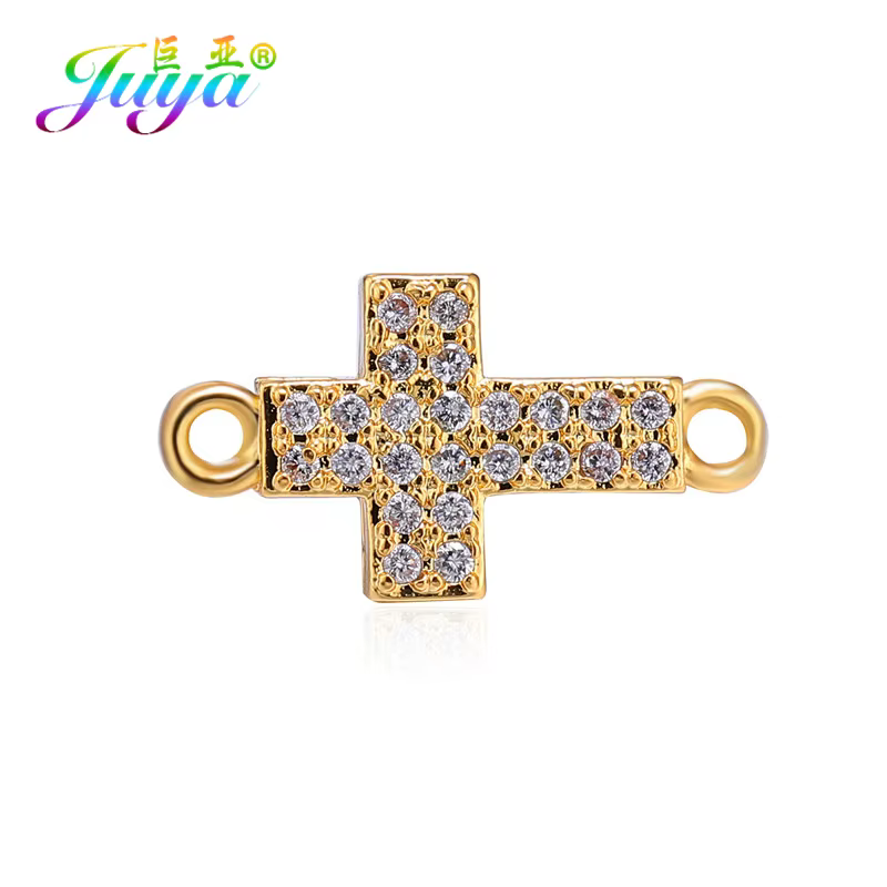 Accessoires de fabrication de bijoux religieux chrétiens Juya DIY, micro-pavés en zircon, breloques 