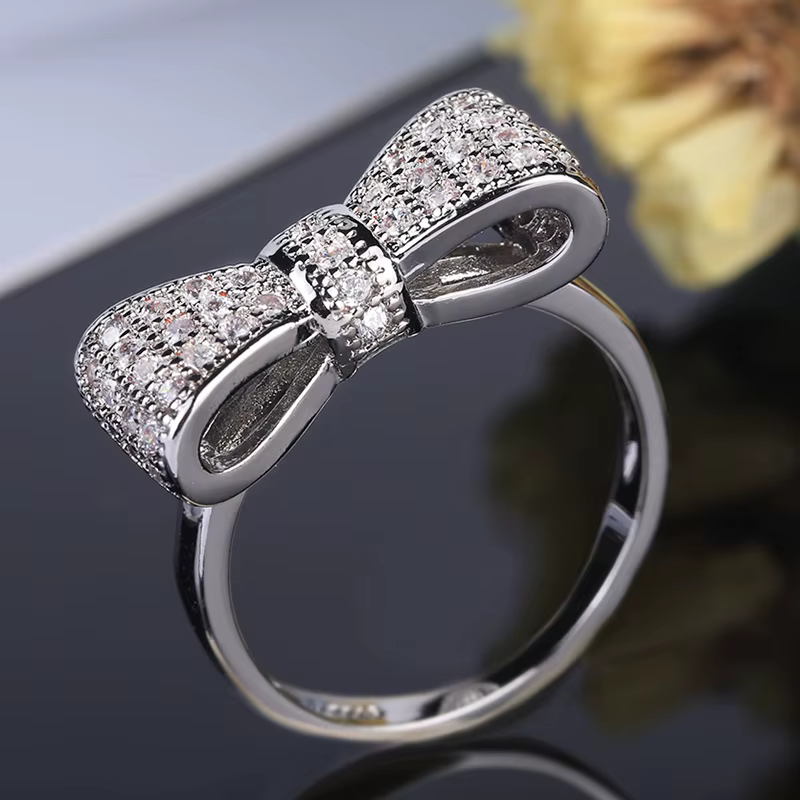 Bague de mariage en Zircon blanc pour femmes, anneau de Simulation Micro incrusté, bijoux simples à 