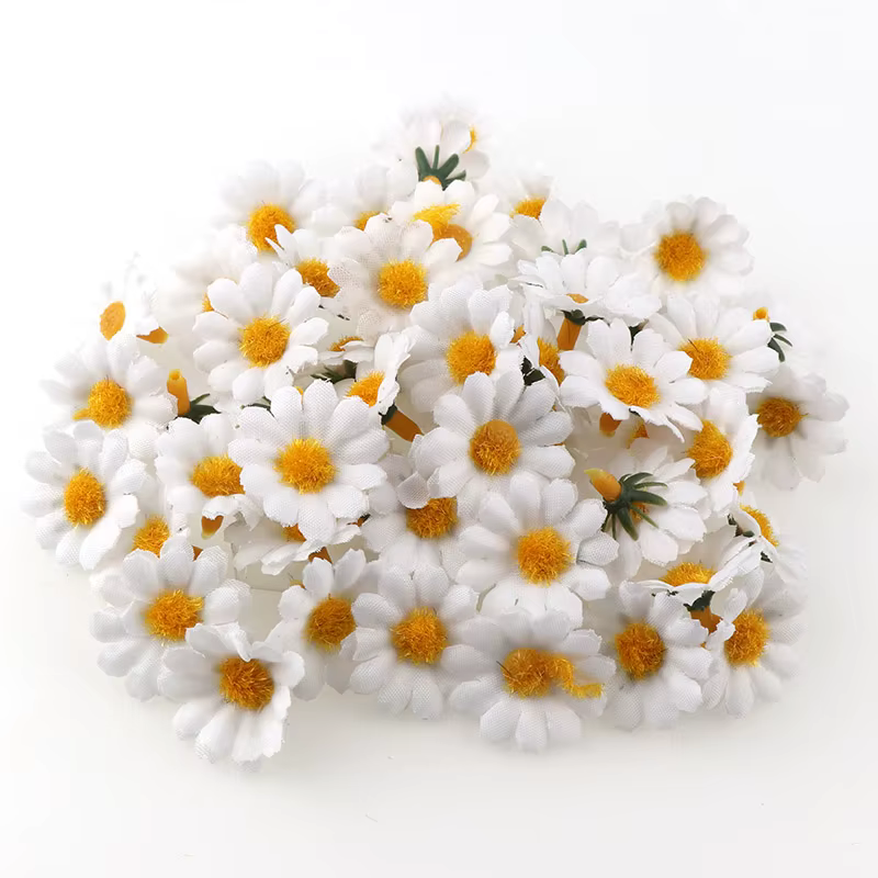 100 PC/lot 2.5 cm Mini marguerite fleur décorative fleurs artificielles en soie décoration de fête d