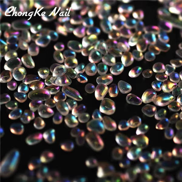 Galets de verre 3D AB 20 g/sac, irrégulier, transparent, bijoux tendance, Nail Art, Nail Art décorat