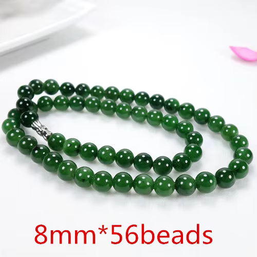 Collier en Néphrite Verte Naturelle pour Homme et Femme, Bijou en Jaspe, pour Cadeau de Mariage, pou