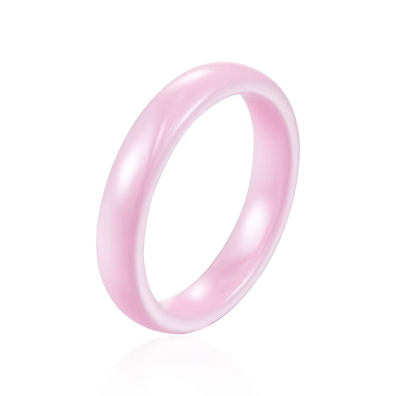 Bague en céramique lisse pour femme, large 4mm et 6mm, haute qualité, rose clair, noir, blanc, vente