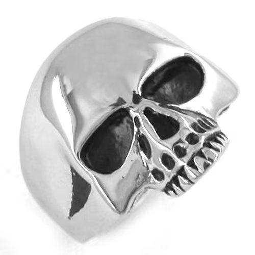 Bague de motard classique en forme de crâne, bijoux en acier inoxydable pour hommes et garçons, cade