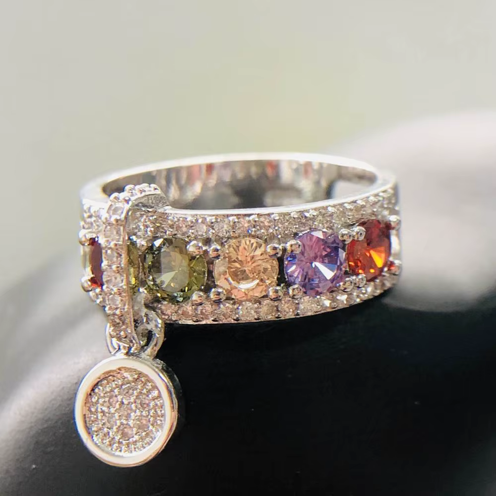 Bagues de mariage remplies d'or noir vintage pour femmes, bijoux de mode colorés, bague de fiançaill