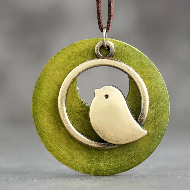 Collier rond à col d'oiseau, pendentifs faits à la main, Suspension, mode coréenne, ras de cou, bijo